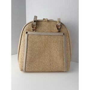 Miztique Daisy Straw Convertible Backpack Elegant Light Taupe Chic‎ Handbag